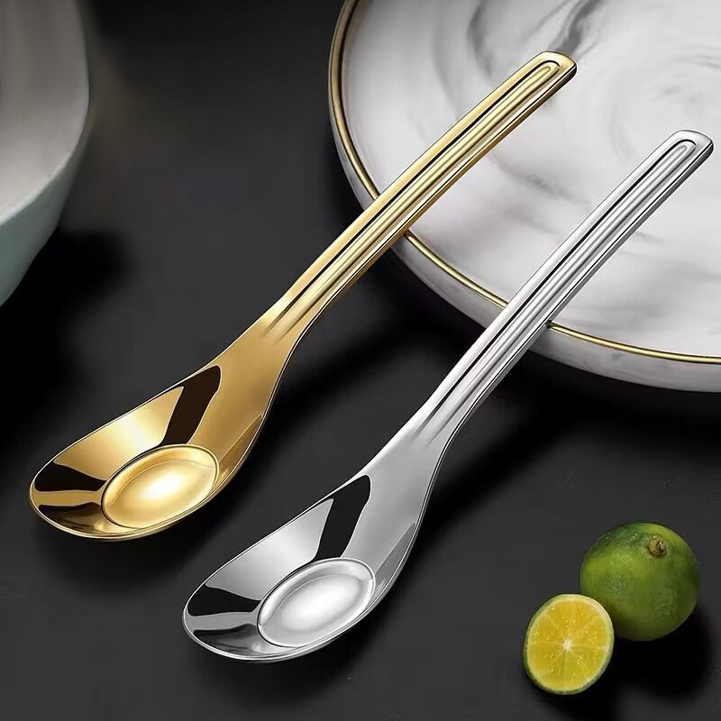 Gold Cutlery Flatware - Stainless Steel Long Handle Spoon Gold