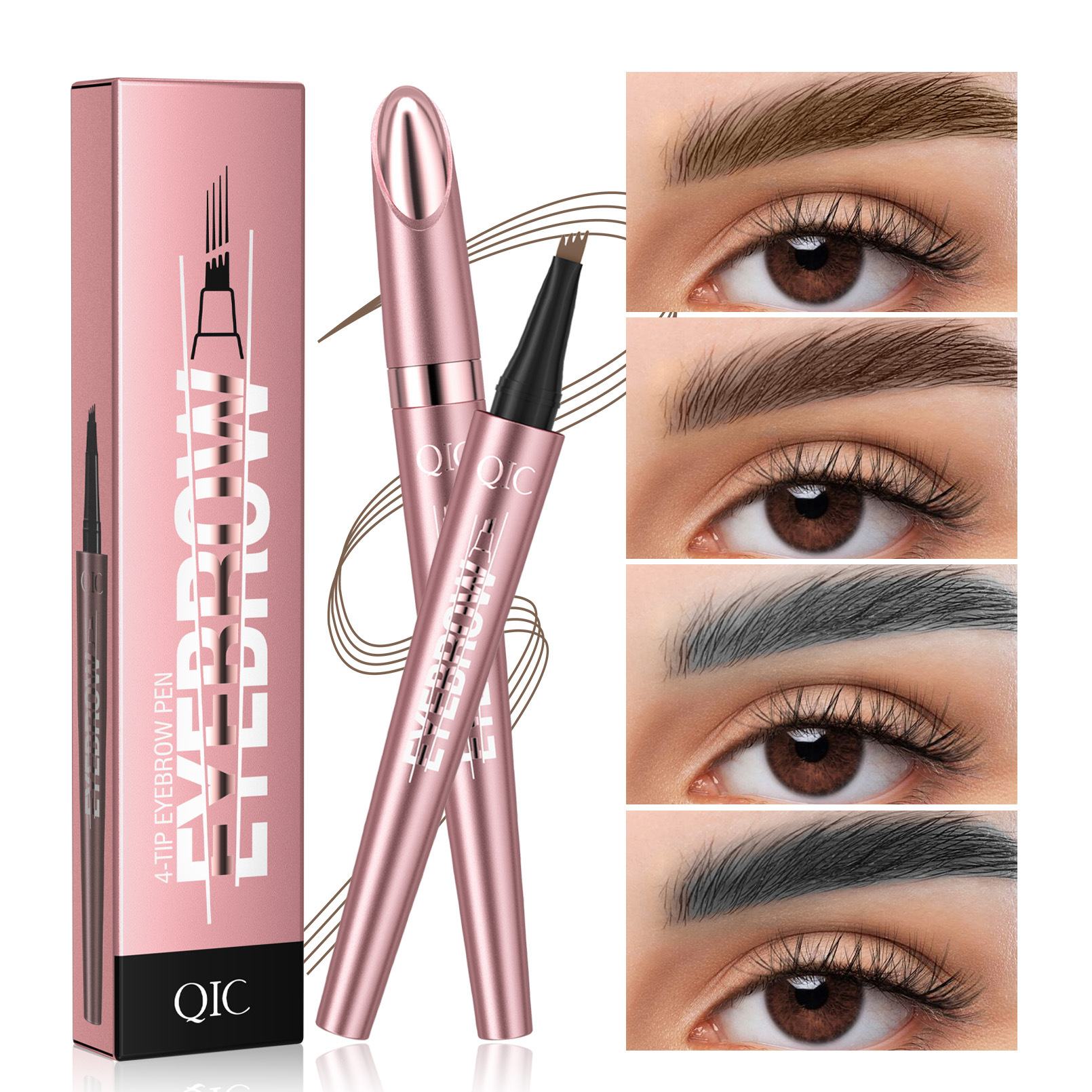 Gold Cutlery Flatware - 4 Fork Tip Eyebrow Pencil 3D