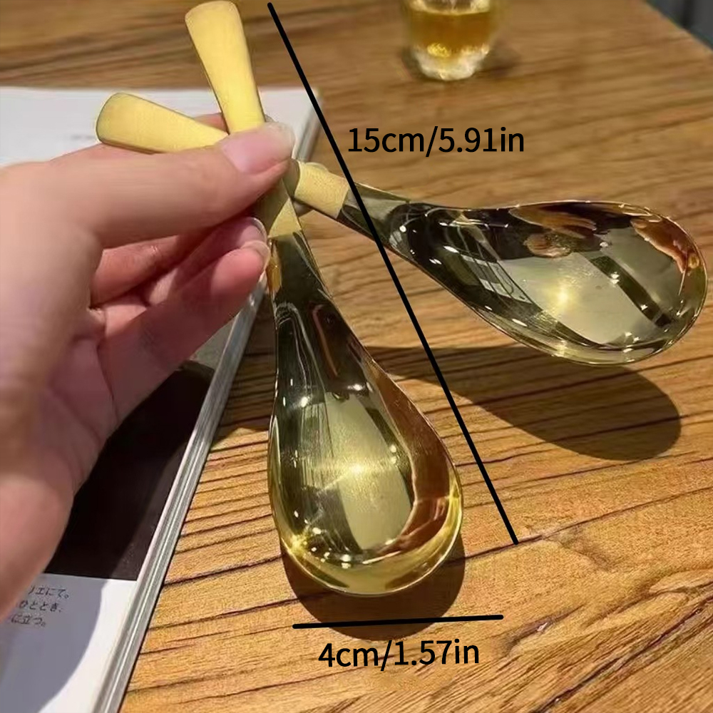 2PCS Stainless Steel Soup Spoo - Gold Cutlery Flatware recensie en prijs