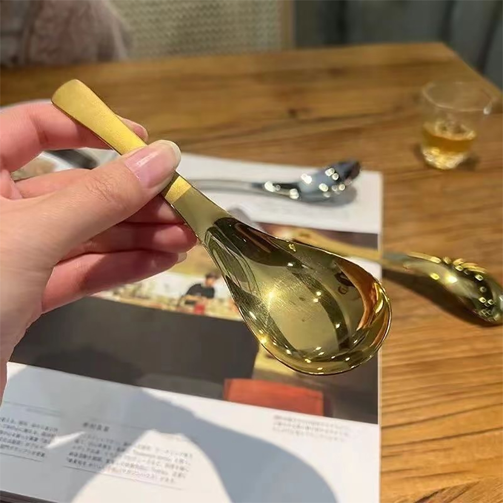 2PCS Stainless Steel Soup Spoo - Gold Cutlery Flatware recensie en prijs