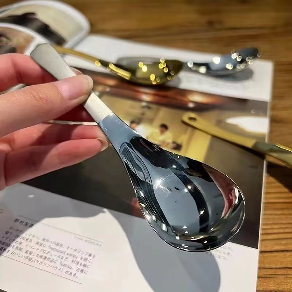 2PCS Stainless Steel Soup Spoo - Gold Cutlery Flatware recensie en prijs