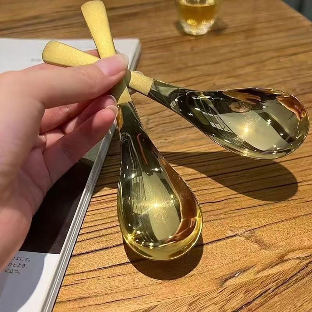 2PCS Stainless Steel Soup Spoo - Gold Cutlery Flatware recensie en prijs
