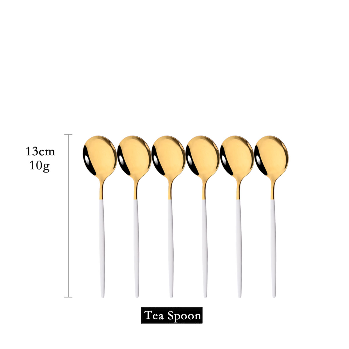 6Pcs Mirror White Gold Tea Spo - Gold Cutlery Flatware recensie en prijs