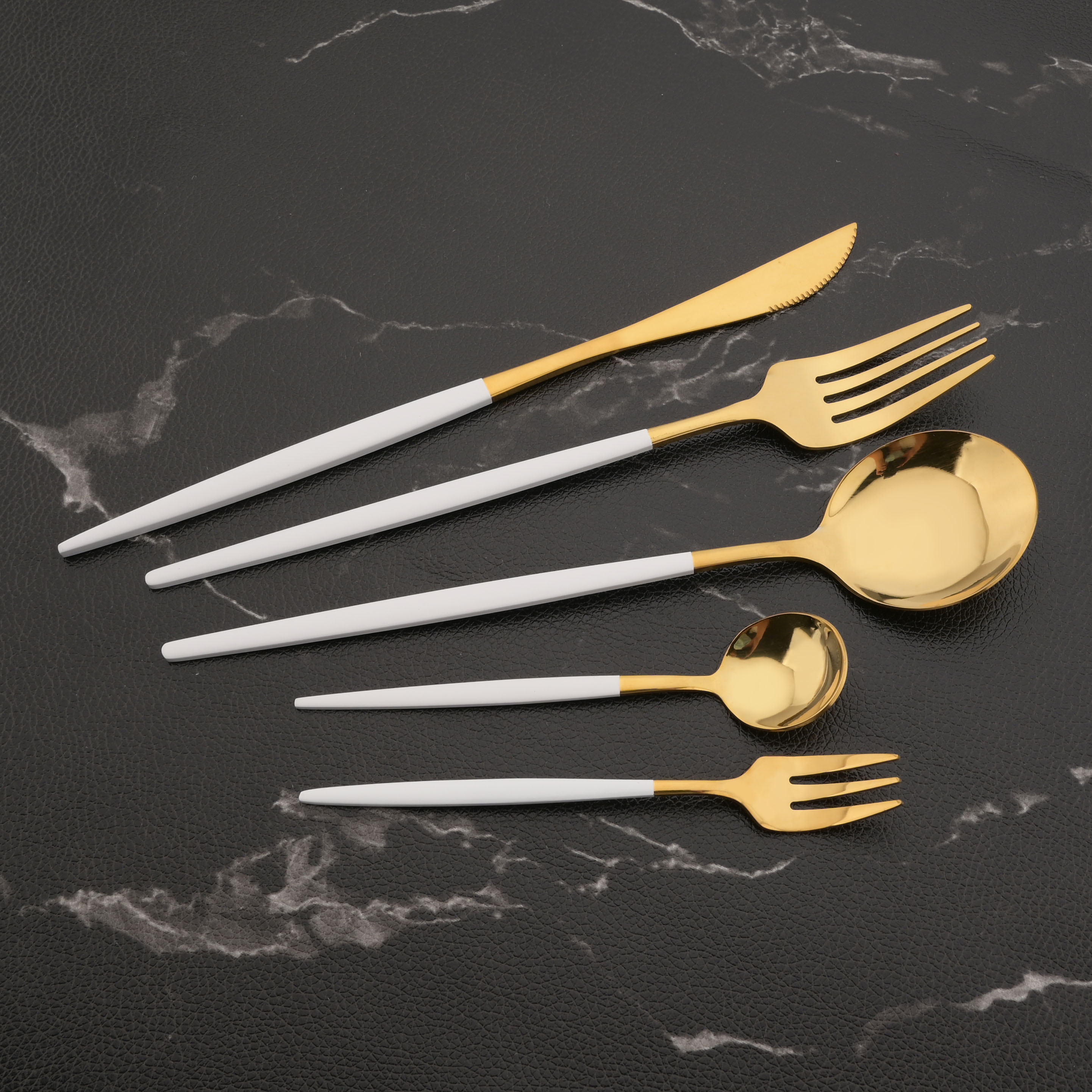 6Pcs Mirror White Gold Tea Spo - Gold Cutlery Flatware recensie en prijs