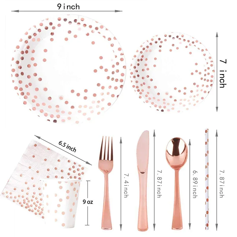 Rose Gold Disposable Tableclot - Gold Cutlery Flatware recensie en prijs