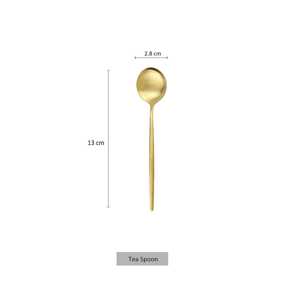 6Pcs Matte Stainless Steel Tea - Gold Cutlery Flatware recensie en prijs
