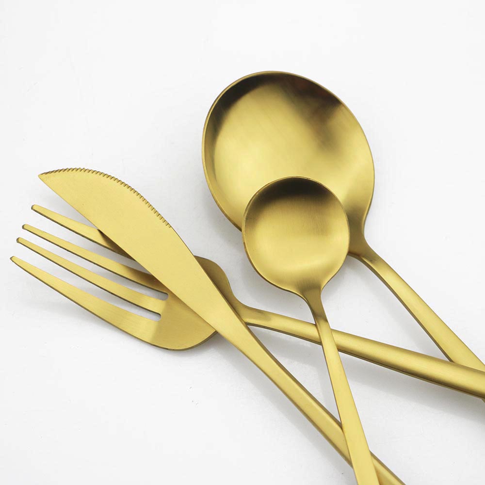 6Pcs Matte Stainless Steel Tea - Gold Cutlery Flatware recensie en prijs