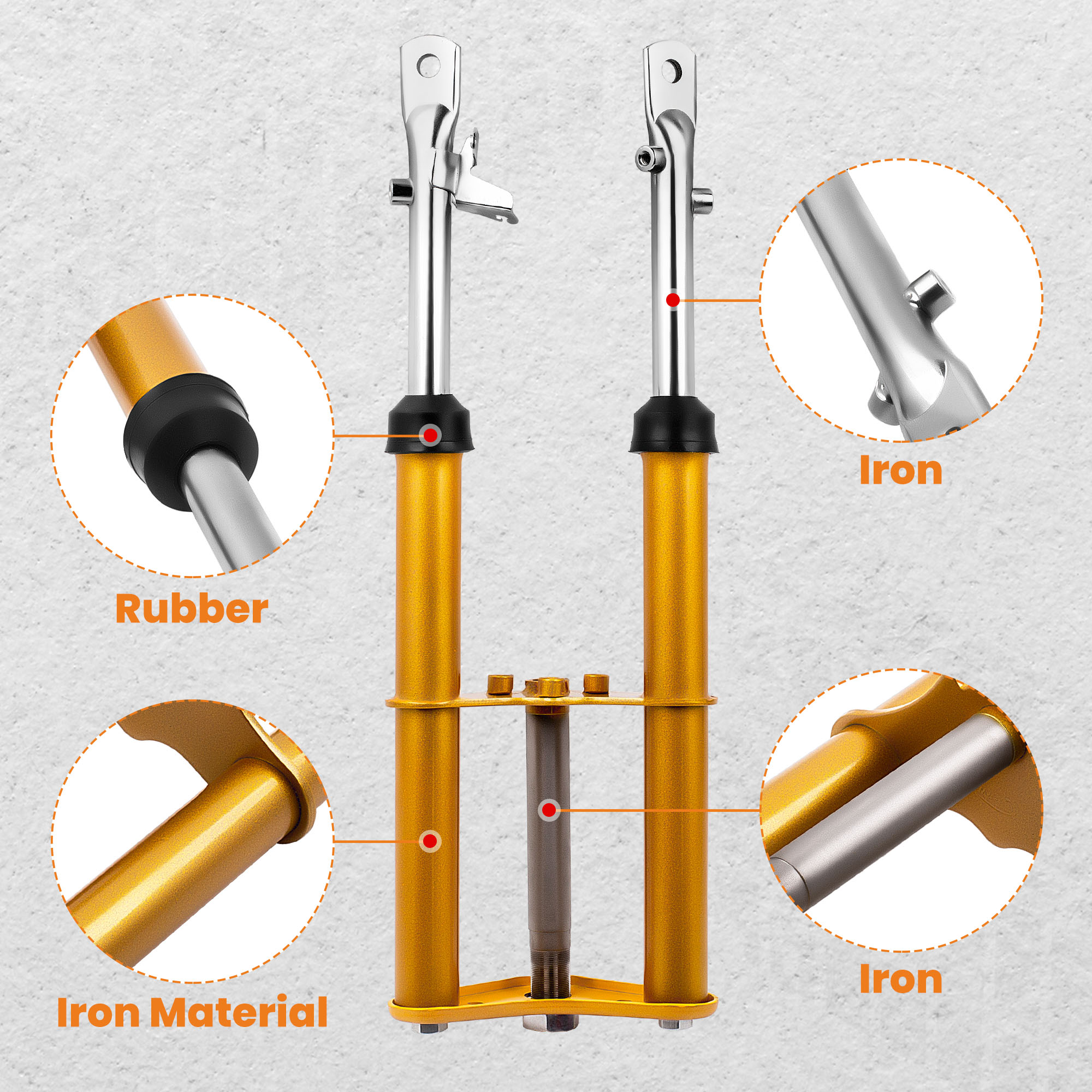 Complete Front Forks Shock Sus - Gold Cutlery Flatware recensie en prijs